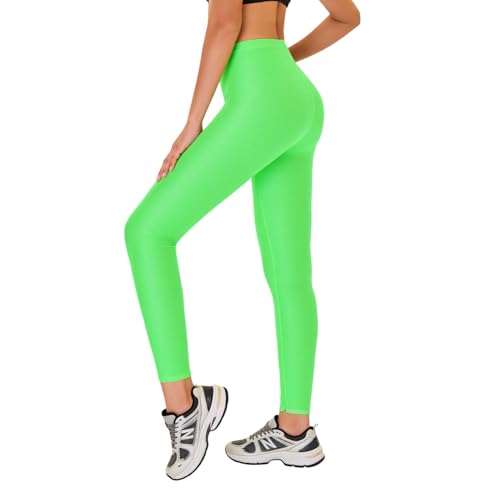 Cadimus Leggings para Mujer Verde, Leggings Neón para Fiesta Temática de Carnaval