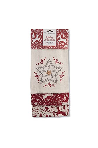 Cooksmart 1571 Lot de 3 torchons Motif Noël Cover