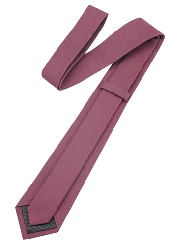 Image of Mens Solid Linen Ties - Regular Width Pattern Necktie for Men