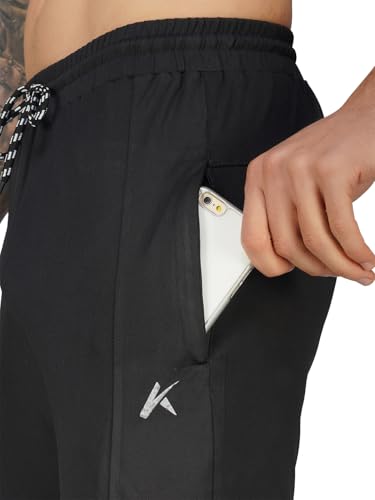 Image of Men's FlexFlow Trackpants - 4-Way Taiwan Stretch Fabric | Ultra-Soft, Heavy-Duty | Gym, Running, Lounge Wear with Zip Pockets