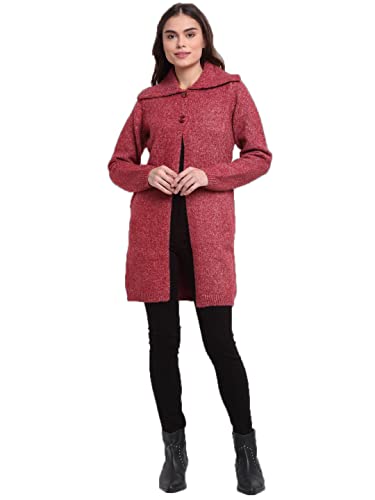 Image of Global Republic Knit Regular Fit Collar Neck Full Sleeves Waist Coat For Women