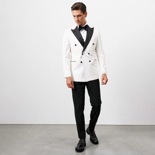 2 Piece Men's Tuxedo Set Double Breasted Men Suit Formal Outfit Party Prom Suits Wedding Homecoming3