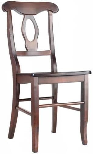 Walnut Keyhole Back Transitional Side Chairs, Set of 2