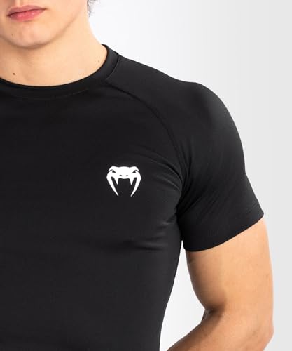 VENUM Contender Lycra de Manga Corta para Hombre - Negro/Blanco - L