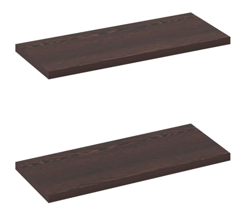 Image of Captiver Wooden Wall Mounted Display Shelf 2 Tier (12x30 CM,Finish Wenge) Living Room Kitchen Storage Bedroom Showpiece Racks Study Designer Organiser