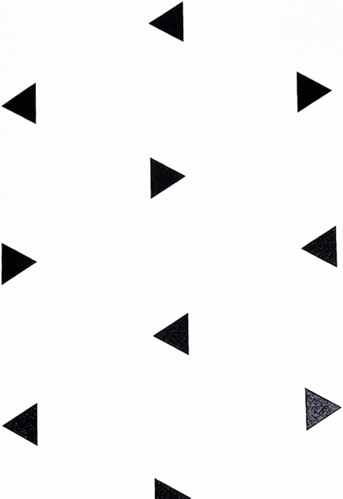 2 Pack Shelf Liners Black Triangle Removable Drawer Papers Furniture Covers for Renovation Ins Wallpapers Roll 17.7 Inch Wide