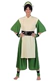 Womens Deluxe Avatar The Last Airbender Toph Costume | Robe, Pants, Headband, Wrist and Ankle Wraps X-Large