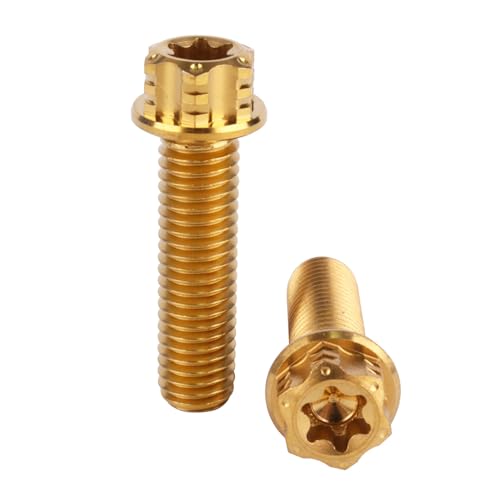 Image of 4Pcs Titanium Bolt Flange Torx Head M8 M10 x 20 25 30mm Screw Bolt for Motorcycle Car Modifications (Gold, M8x30mm)