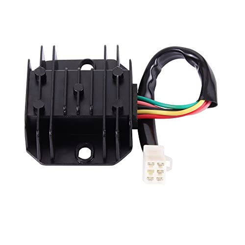 WOOSTAR AC Regulador Rectificador Moto 12V 5 Pines Reemplazo para CG 125cc 200cc 250cc GY6 125cc 150cc 200cc 250cc Taotao Lifan Scooter ATV Quad Dirt Pit Bike Go Kart Ciclomotor