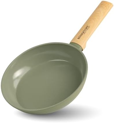Romertopf Bratpfanne 20 cm, 0,74 l Fassungsvermögen, Aluminium mit Keramik Antihaftbeschichtung, für alle Herdarten inklusive Induktion geeignet, grün