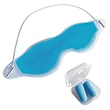Antifaz Gel Frio para Relajar la Zona y Quitar Migranas | Antifaz Facial para Ojos Cansados o Hinchados, Quitate los Dolores de cabeza y Relaja la Piel con Hidrogel, Efecto Rapido y Tranquilizante