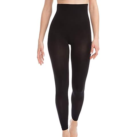 Farmacell Bodyshaper 609B (Black, S/M) Firm Control Shaping Leggings with Girdle Light and Refreshing NILIT Breeze Fibre, 100% Made in Italy Cover