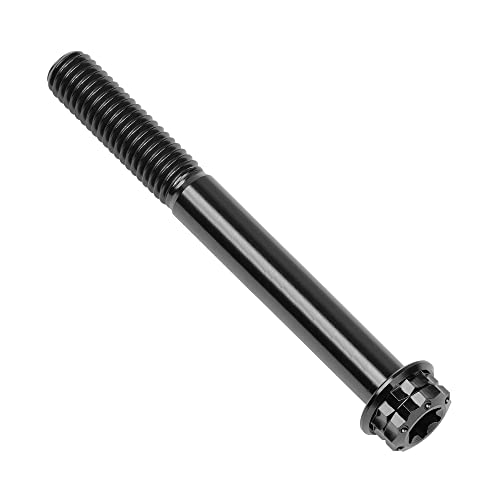Image of Titanium Flange 12 Point Head M8 x15 20 25 30 35 40 45 50 55 60 65mm Screw Bolt Pack of 4 (M8x65mm, Black)