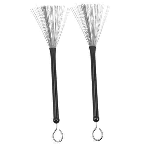 Totority Professional Drum Set Accessory: Metal Drum Brush Wire Bristles Comfort Grip for Drums