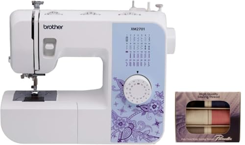 Image of Brother XM2701 27-Stitch Sewing Machine and SASC706 6-Piece Pacesetter Sewing Thread
