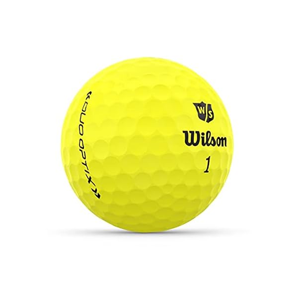 Wilson Staff Golfbälle, Duo Optix, 12 Bälle, Gelb, Matte Oberfläche, Einfache Auffindbarkeit, WGWP50200
