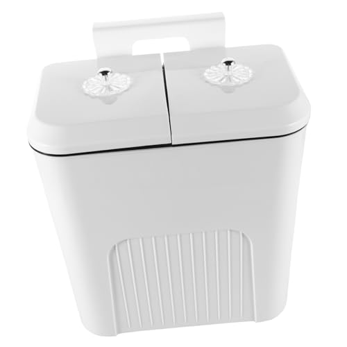 Caneca de basura rectangular blanca para cocina y baño