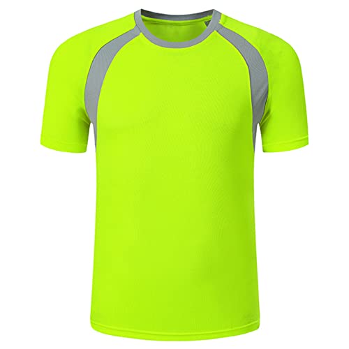 easyforever Kids Boys' UPF 50+ Sun Shirts Short Sleeve Rashguard Athletic Swim Shirt Swimming Tops Swimwear Fluorescent Green 7-8 Years