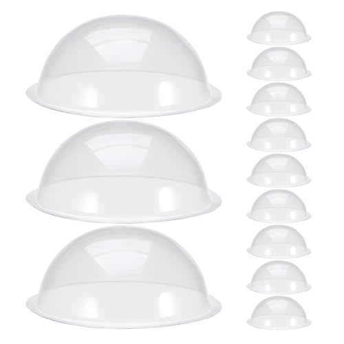 Amosfun Lot de 12 DôMes Transparents en Plastique HéMisphéRiques pour DéCorations De NoëL DIY Et Loisirs CréAtifs - Accessoires Artisanaux pour Boules À...