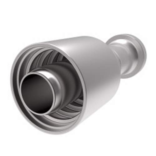 EATON Weatherhead Coll-O-Crimp 43024U-G32 Split Flange Straight Fitting, Steel, 1-1/2" Hose ID, 2" Nominal Flange Size