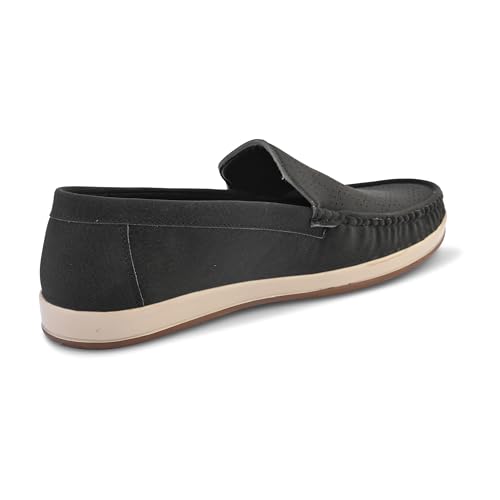 Image of Centrino Leather Loafers for Man | Slip-On Shoes for Men Stylish | Cushioned Insole | Lightweight Comfortable Moccasin Shoes | Hand-Stitched Casual Footwear | Mens Loafer Shoes for Office (9569)