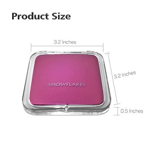 Magnifying Compact Mirror - Snowflakes Elegant Compact Pocket Mini Makeup Mirror Double Sided 1X/15X Magnification Cosmetic Mirrors Handheld Portable For Travel And Purses (Purple) #TOP2