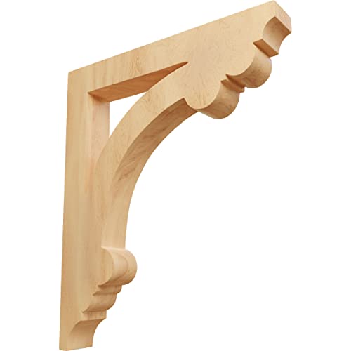 Ekena Millwork CORW02X10X12ELRO Large Ellis Wood Corbels, 1 1/2"W X 10"D X 12"H, Red Oak cover