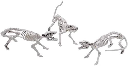 JOYIN 3 Pcs Halloween Rat Skeleton Decoration 14/35.6cm Animal Skeleton Plastic Bones with Posable Joints for Halloween Prop Indoor Outdoor Spooky Scene Party Favors Decor