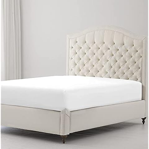Sunshine Comforts 100% Cotton Fitted Sheets King Size Breathable, Fade Resistant 30cm Deep Pocket 200TC Bed Sheets Bedding & Linen 152 x 200cm White Bedding King Size Fitted Sheets Cover