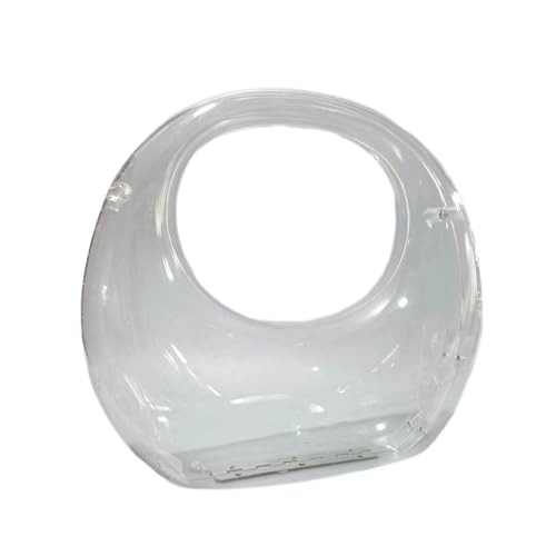 Image of Acrylic Evening Clutch Purse Top-handle Moon Hobo Bag, Elegant Marble Handbag for Wedding Cocktail Party