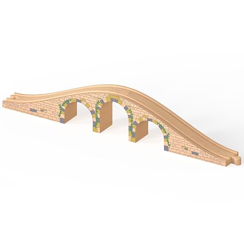 Orbrium Toys 6 Arches Viaduct Bridge for Wooden Railway Track Compatible with Thomas Trains Brio Set