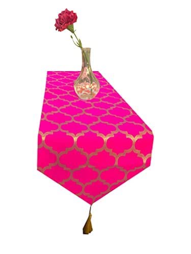 Pinkparrot Art Jacquard Silk Multicolour Table Runner 12x70 inch -1 pc-Code 00109