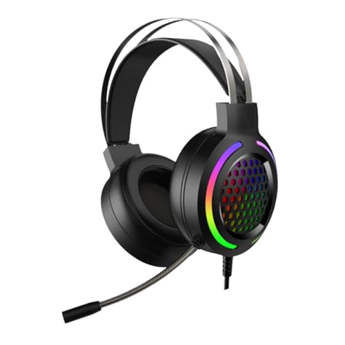 Casque de jeu rétroéclairé RVB COLLBATH avec manchons confortables en mousse