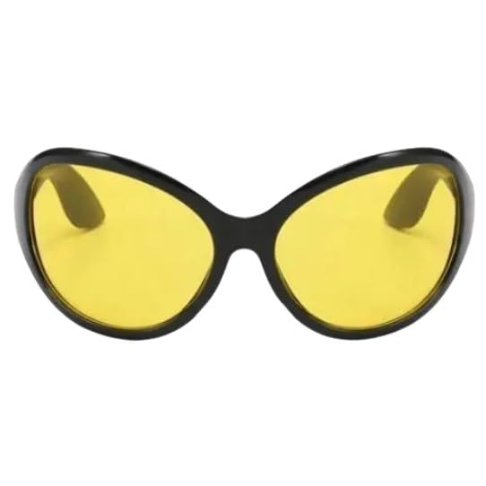 Stylish Y2K Oversized Oval Sunglasses with Red and Yellow Lenses4