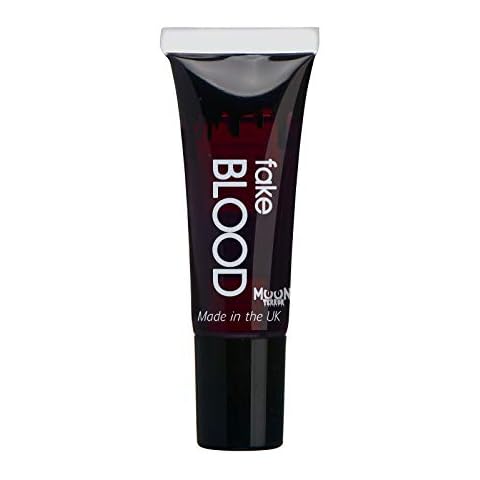 Fake Blood with Applicator by Moon Terror | 10ml | SFX Make up for Halloween Vampire Zombie Theatre Stage | Special Effects Make up Cover
