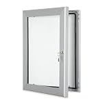 red17: Poster Case Notice Boards - Outdoor Lockable - Silver - A4