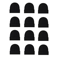 Kids Winter Thermal Hat Children's Black Beanie Warm Lightweight Stretchy Autumn for Boys Girls, Ages 4-8 Years Approx.