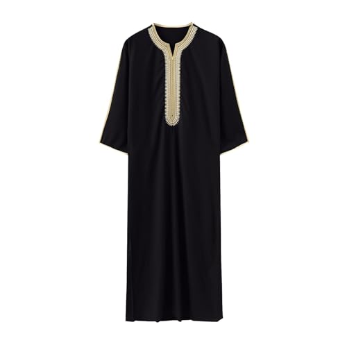 Mens Embroidery Moroccan Thobe Men Muslim Mogadishu Djellaba Robe Islamic Jubba Prayer Kaftan Islamic Arabic Abaya