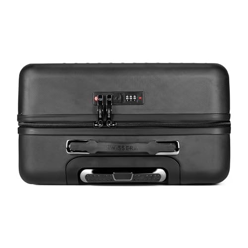 Image of Dusky Hard Top Trolley Bag 45cm with 15.4 inch Padded Laptop Compartment, 3 Dial Lock, Spinner Wheels, Cabin Size Lightweight Overnighter Travel Luggage Suitcase (Black)