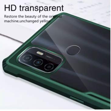 Image of A rtistque Clear Back Cover Case for Oppo A53 / Oppo A33 Hybrid Transparent Shockproof Armor - Green