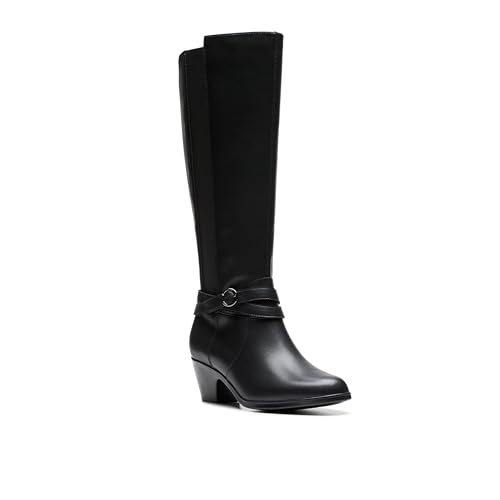 Clarks Damen Emily2 Dream Kniehohe Stiefel, Schwarz Leder, 37.5 EU – Ansicht 5