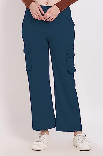 Image of Women's Cotton Fabric Stylish Cargo Pocket Lower /Sweatpants