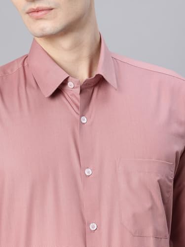 Image of Majestic Man Men's Solid Cotton Blend Wrinkle-Resistant Slim Fit Easy-Iron Formal & Office Wear