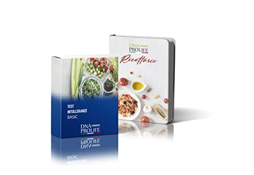 DIENNEA Prolife - Test Intolleranze Alimentari Basic - Controllo intolleranze su 600 alimenti, su 210 tipi di acque minerali e su additivi - Include Ricettario di 300 pagine - Made in Italy