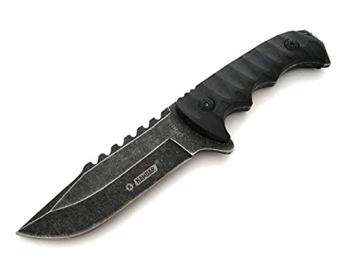 OS4YOU kleines & massives 23cm Vintage Full-Tang Jagdmesser - Outdoor - Survival - Trecking - Angel - Camping Messer - Micarta Griffschalen & gezahnten Klingenrücken