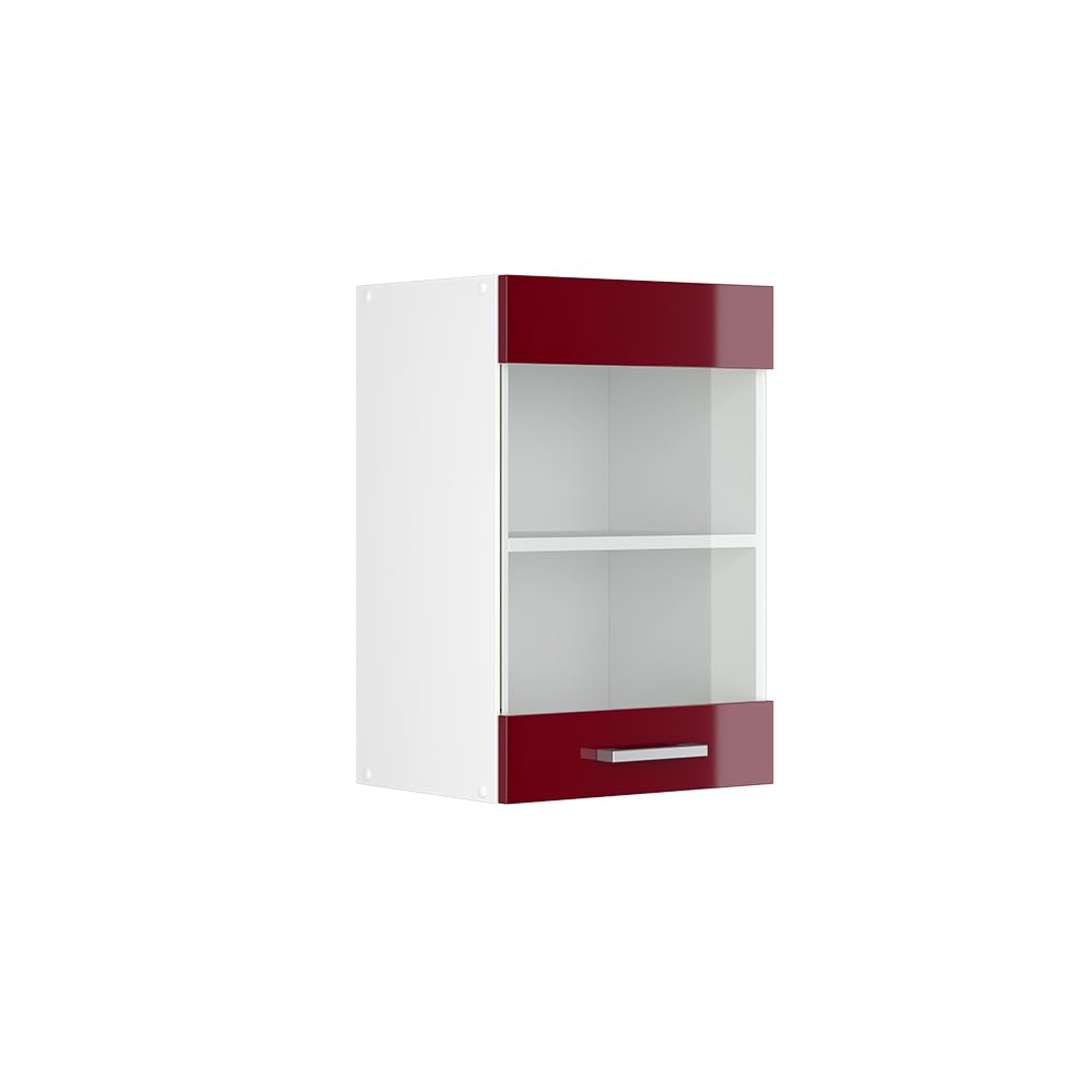 Vicco Mobile da cucina in vetro R-Line, Rosso lucido, 40 cm