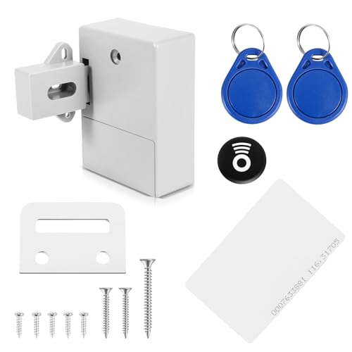 Gokelomg Cerradura electrónica RFID para armario de cajones, para usar y programable, color