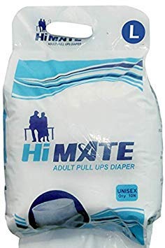 Image of hi mate premium adult pant style diapers in 100 pc combo pack (large)