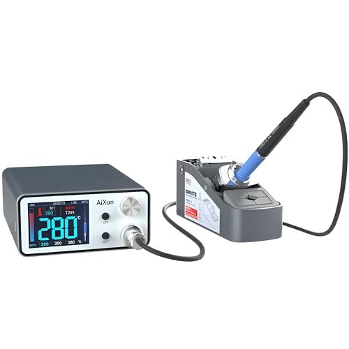 Aixun Estación de soldadura inteligente T3A de 200 W, soporta mango T12/T245 para placa base, PCB BGA, herramientas de estación de soldadura (T3A-245-Senior + 3 puntas)