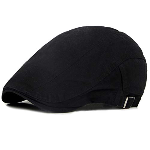 Tianhaik Tapa de Boina para Hombre, Color Puro Tapa de algodón para Vendedor de periódicos, Elegante Gorro para el Verano Cover